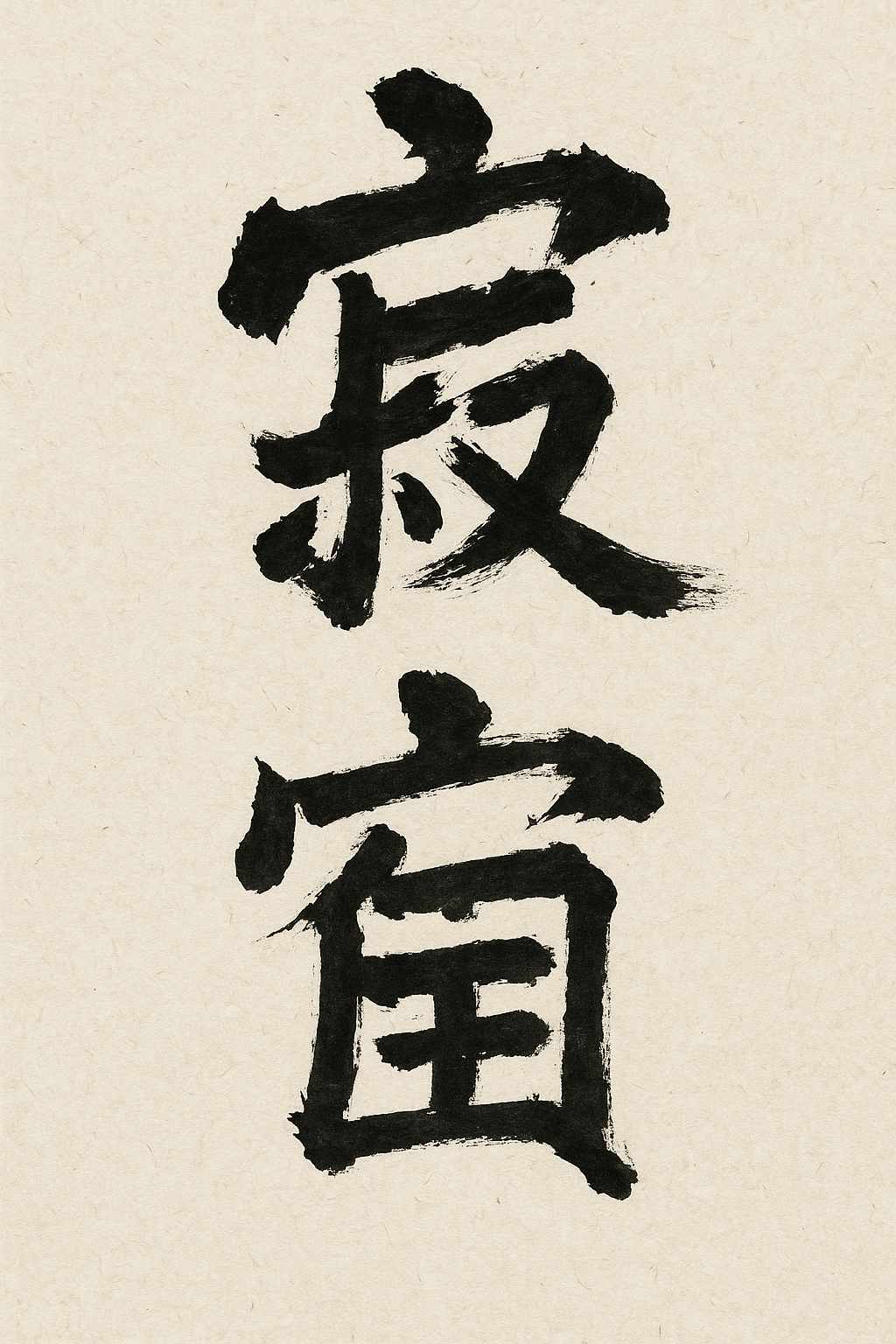 Calligrafia giapponese del kanji Sabi (寂), bellezza dell'età e della patina