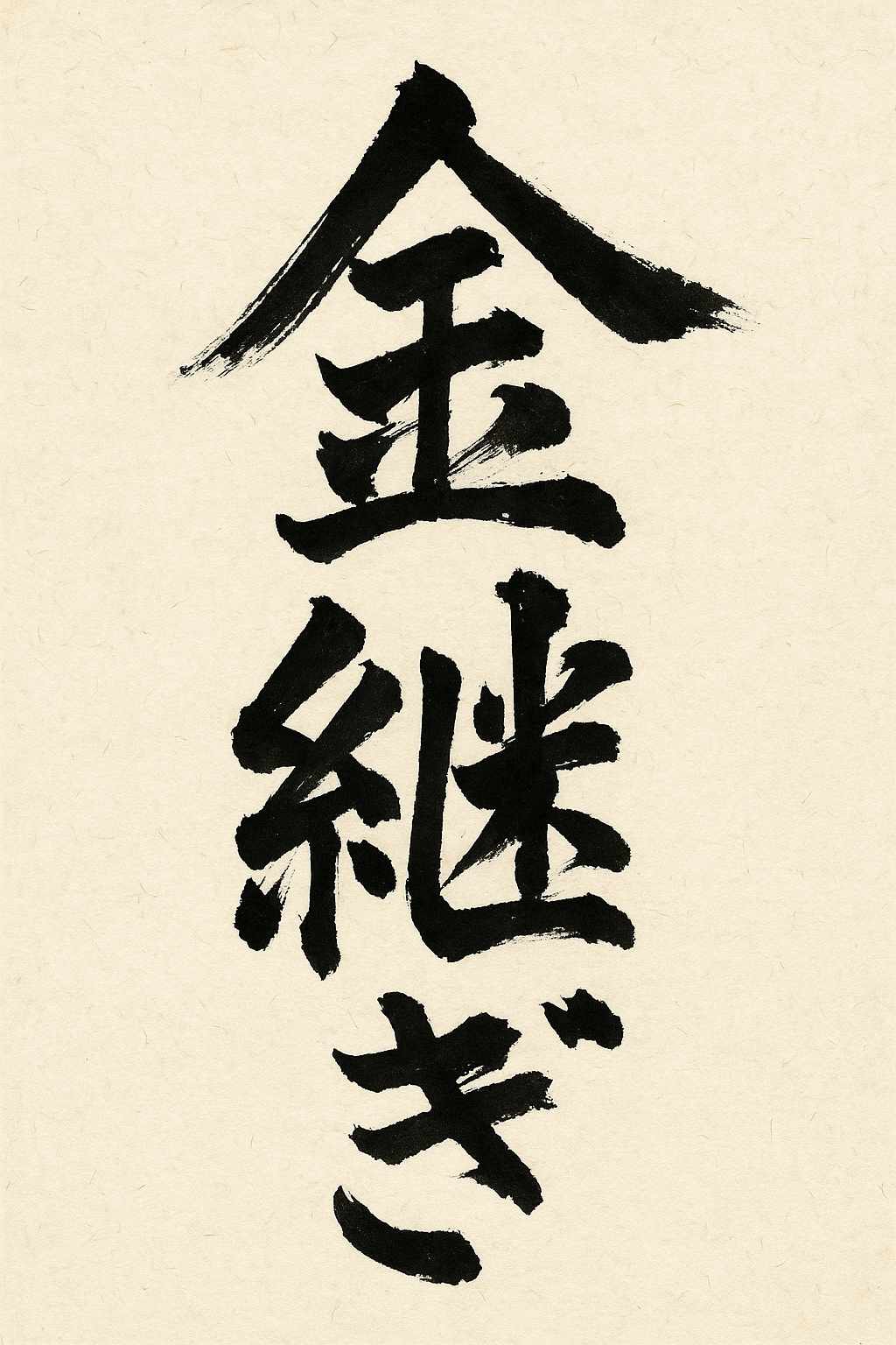 Calligrafia giapponese di Kintsugi (金継ぎ), l'arte di riparare evidenziando la frattura