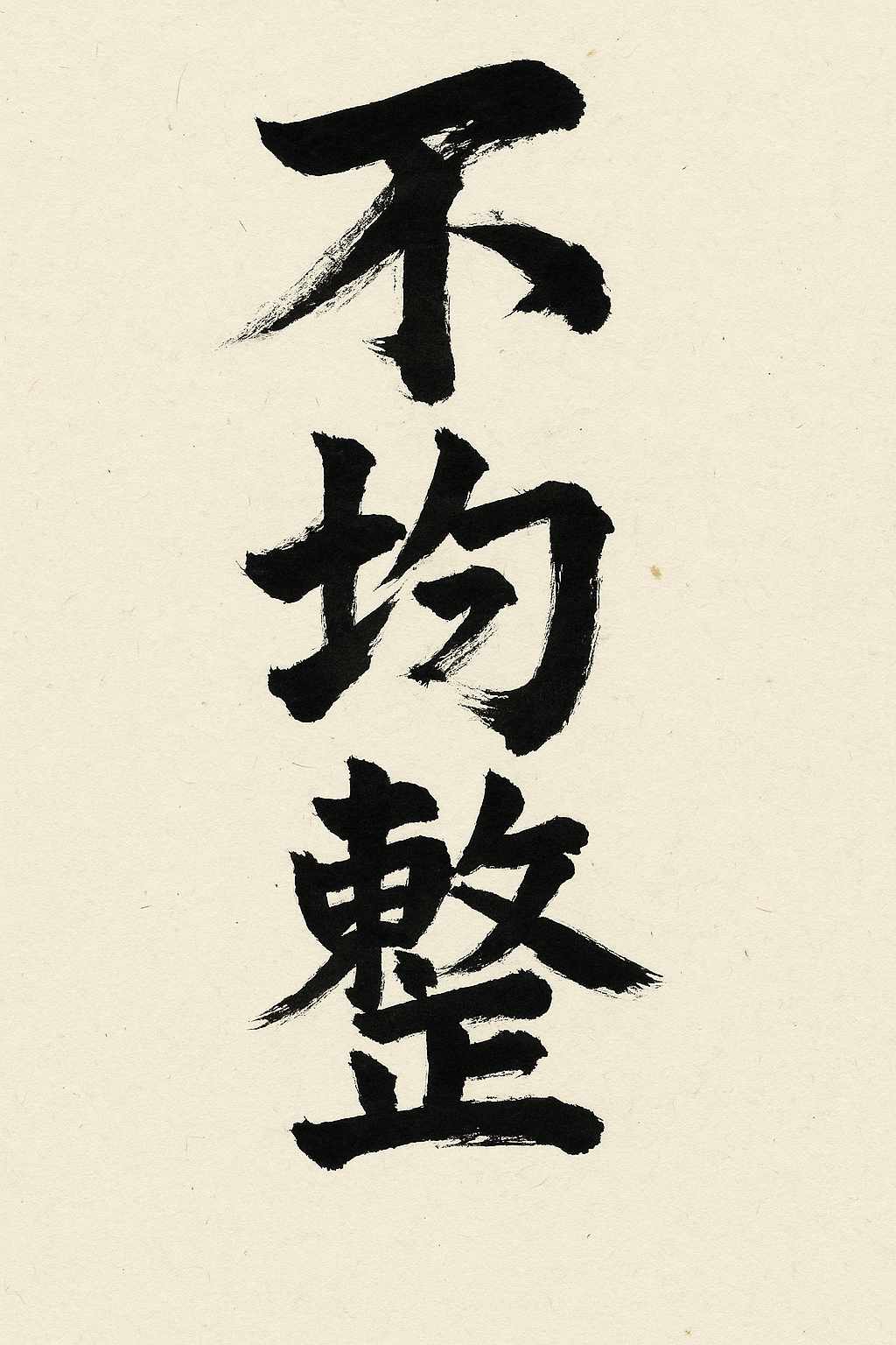 Calligrafia giapponese di Fukinsei (不均整), apprezzamento dell'asimmetria e dell'irregolarità