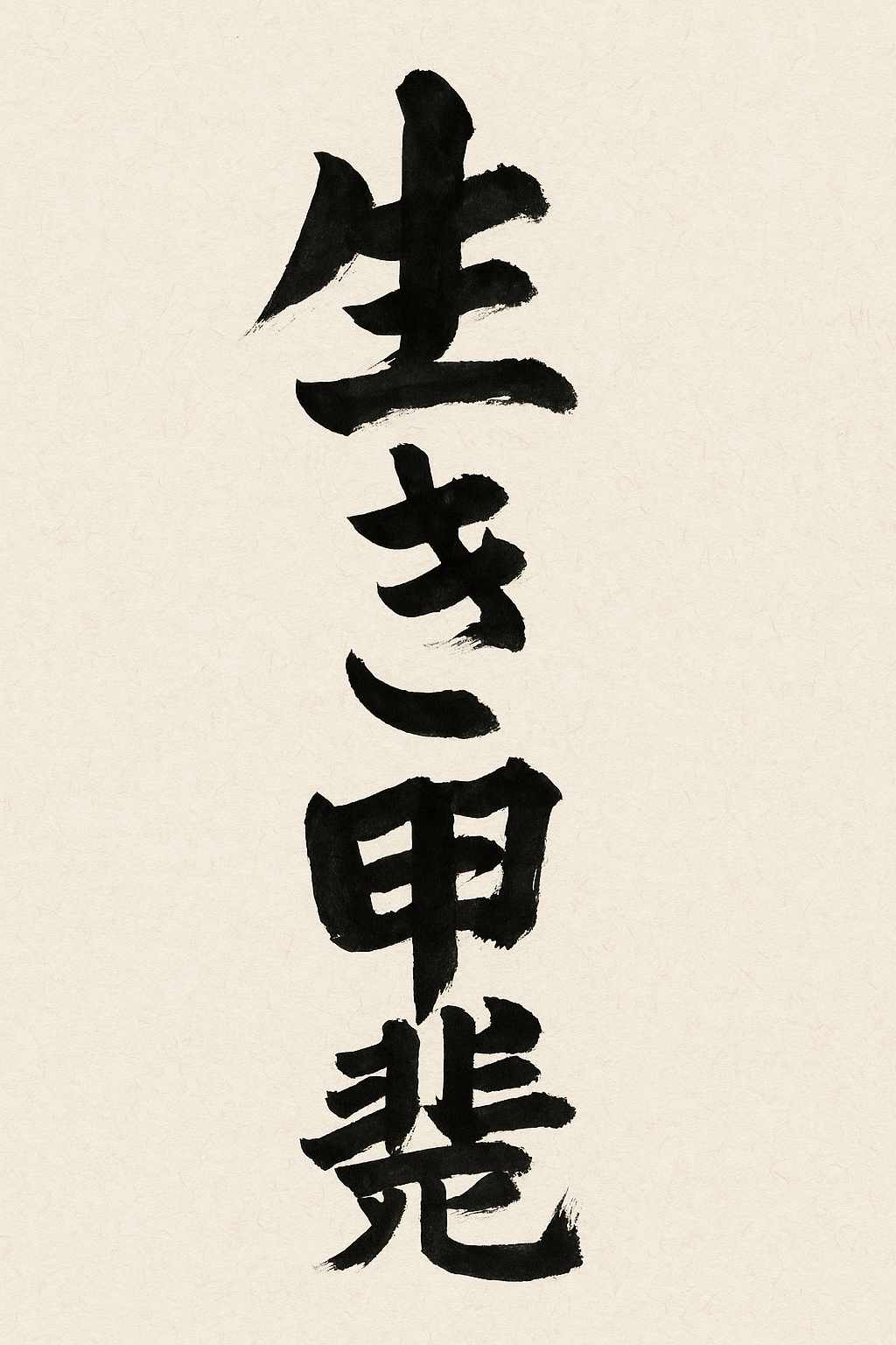 Calligrafia giapponese di Ikigai (生き甲斐), ragione d'essere