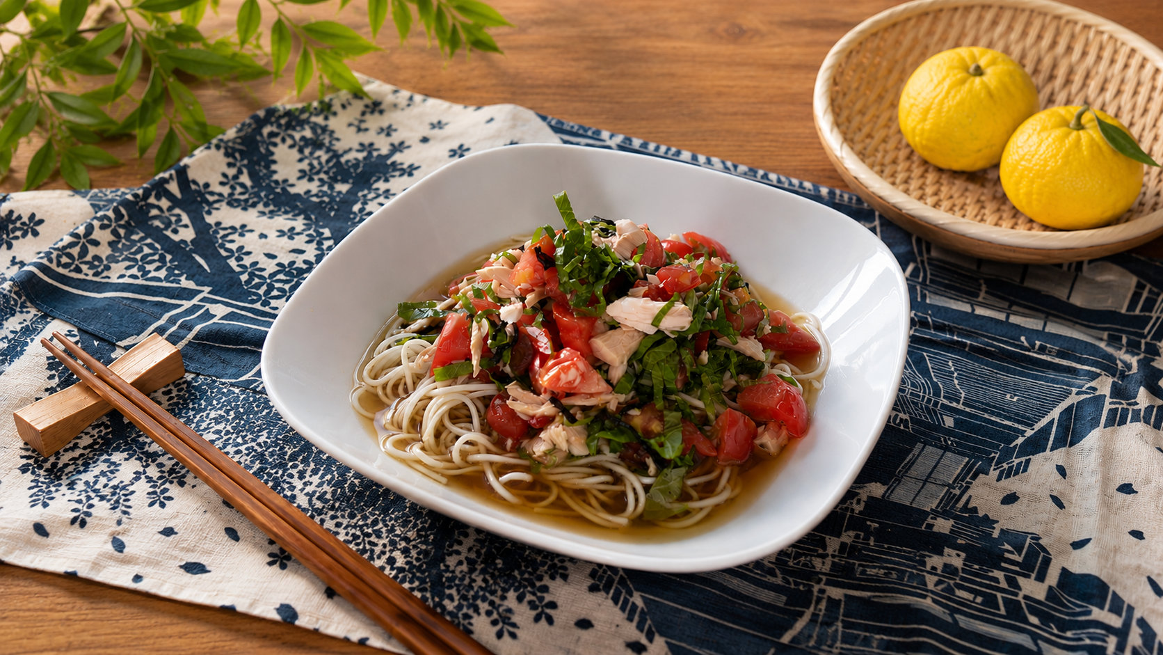 Tomato to Tsuna no Hiyashi Somen